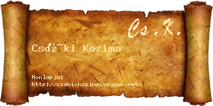 Csáki Kozima névjegykártya
